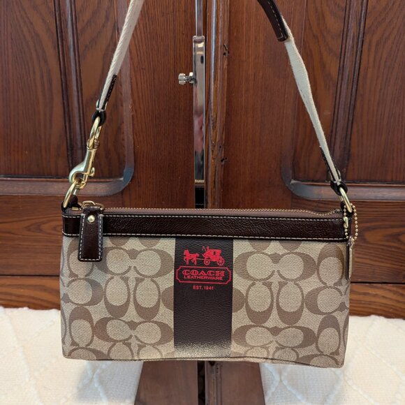 Coach Signature Heritage Stripe Handbag - Picture 2 of 11